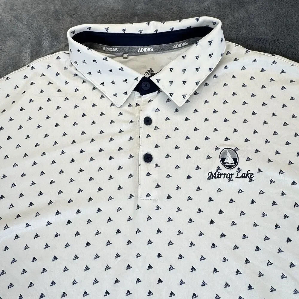 Adidas Sz XXL Mirror Lake Golf Ultimate Adi Print AOP UPF-50 Golf Polo Shirt Men